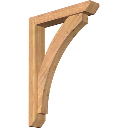Ekena Millwork Thorton Slat Smooth Bracket w/ Offset Brace, Western Red Cedar, 5 1/2"W x 30"D x 42"H BKT0604X30X42THR06SWR